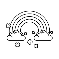 irish rainbow icon, irish rainbow line art - simple line art of irish rainbow, perfect for irish rainbow logos and icons
