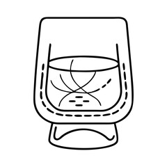 irish whiskey glass icon, irish whiskey glass line art - simple line art of irish whiskey glass, perfect for irish whiskey glass logos and icons