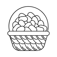 jelly beans in basket icon, jelly beans in basket line art - simple line art of jelly beans in basket, perfect for jelly beans in basket logos and icons