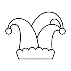 jester hat icon, jester hat line art - simple line art of jester hat, perfect for jester hat logos and icons