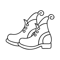 jester shoes icon, jester shoes line art - simple line art of jester shoes, perfect for jester shoes logos and icons