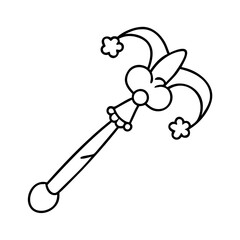 jester wand icon, jester wand line art - simple line art of jester wand, perfect for jester wand logos and icons