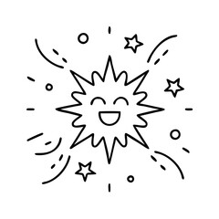 joyful burst icon, joyful burst line art - simple line art of joyful burst, perfect for joyful burst logos and icons
