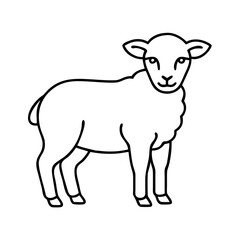 lamb icon, lamb line art - simple line art of lamb, perfect for lamb logos and icons