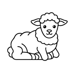 lamb icon, lamb line art - simple line art of lamb, perfect for lamb logos and icons