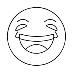 Fototapeta premium laughing emoji icon, laughing emoji line art - simple line art of laughing emoji, perfect for laughing emoji logos and icons