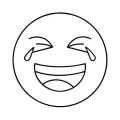 laughing emoji icon, laughing emoji line art - simple line art of laughing emoji, perfect for laughing emoji logos and icons