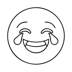 laughing face with tears icon, laughing face with tears line art - simple line art of laughing face with tears, perfect for laughing face with tears logos and icons
