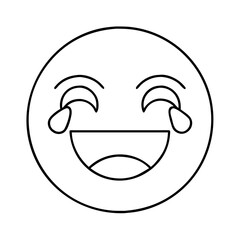 laughing face with tears icon, laughing face with tears line art - simple line art of laughing face with tears, perfect for laughing face with tears logos and icons