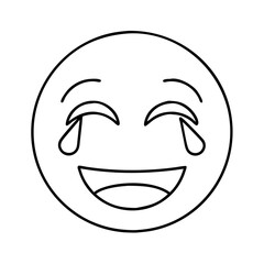 laughing face with tears icon, laughing face with tears line art - simple line art of laughing face with tears, perfect for laughing face with tears logos and icons