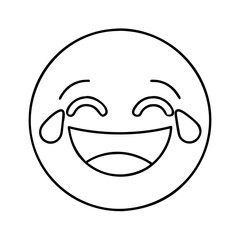 laughing tears emoji icon, laughing tears emoji line art - simple line art of laughing tears emoji, perfect for laughing tears emoji logos and icons