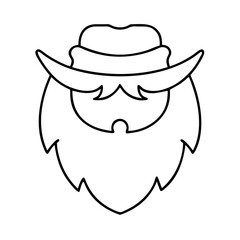 leprechaun beard icon, leprechaun beard line art - simple line art of leprechaun beard, perfect for leprechaun beard logos and icons