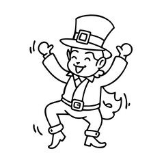 leprechaun dancing icon, leprechaun dancing line art - simple line art of leprechaun dancing, perfect for leprechaun dancing logos and icons