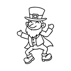 leprechaun dancing icon, leprechaun dancing line art - simple line art of leprechaun dancing, perfect for leprechaun dancing logos and icons