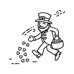 leprechaun gold coin trail icon, leprechaun gold coin trail line art - simple line art of leprechaun gold coin trail, perfect for leprechaun gold coin trail logos and icons