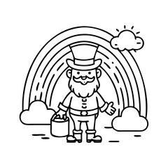 leprechaun rainbow icon, leprechaun rainbow line art - simple line art of leprechaun rainbow, perfect for leprechaun rainbow logos and icons