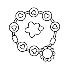 lucky charm bracelet icon, lucky charm bracelet line art - simple line art of lucky charm bracelet, perfect for lucky charm bracelet logos and icons