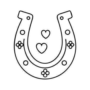 recommend clip art: lucky charm horseshoe icon, lucky charm horseshoe line art - simple line art of lucky charm horseshoe, perfect for lucky charm horseshoe logos and icons