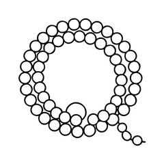 meditation beads icon, meditation beads line art - simple line art of meditation beads, perfect for meditation beads logos and icons
