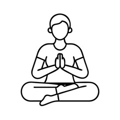 meditation pose icon, meditation pose line art - simple line art of meditation pose, perfect for meditation pose logos and icons