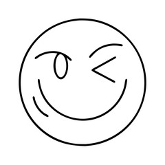 mischievous wink icon, mischievous wink line art - simple line art of mischievous wink, perfect for mischievous wink logos and icons