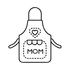 mom s apron icon, mom s apron line art - simple line art of mom s apron, perfect for mom s apron logos and icons