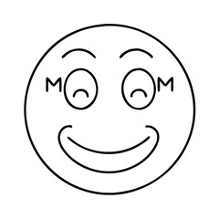 mom s smiley face emoji icon, mom s smiley face emoji line art - simple line art of mom s smiley face emoji, perfect for mom s smiley face emoji logos and icons