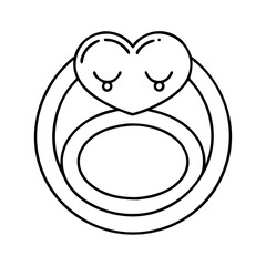 mood ring icon, mood ring line art - simple line art of mood ring, perfect for mood ring logos and icons