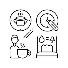 morning routine icon, morning routine line art - simple line art of morning routine, perfect for morning routine logos and icons