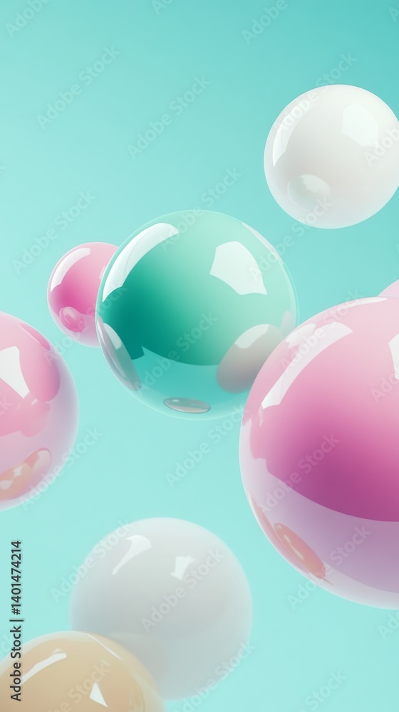Poster clear air bubbles suspended in turquoise water create an abstract background that embodies the conce
