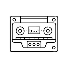 old school cassette tape deck icon, old school cassette tape deck line art - simple line art of old school cassette tape deck, perfect for old school cassette tape deck logos and icons