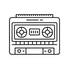 old school cassette tape deck icon, old school cassette tape deck line art - simple line art of old school cassette tape deck, perfect for old school cassette tape deck logos and icons