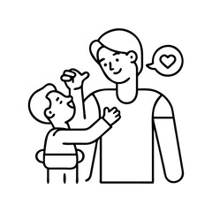 parent and baby icon, parent and baby line art - simple line art of parent and baby, perfect for parent and baby logos and icons