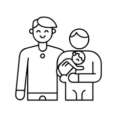 parent and baby icon, parent and baby line art - simple line art of parent and baby, perfect for parent and baby logos and icons
