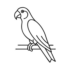 parrot on perch icon, parrot on perch line art - simple line art of parrot on perch, perfect for parrot on perch logos and icons