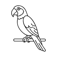 parrot on perch icon, parrot on perch line art - simple line art of parrot on perch, perfect for parrot on perch logos and icons
