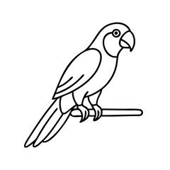 parrot on perch icon, parrot on perch line art - simple line art of parrot on perch, perfect for parrot on perch logos and icons