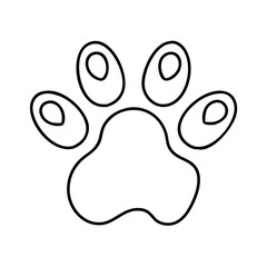 paw print icon, paw print line art - simple line art of paw print, perfect for paw print logos and icons
