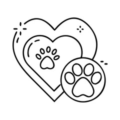 pet adoption heart icon, pet adoption heart line art - simple line art of pet adoption heart, perfect for pet adoption heart logos and icons