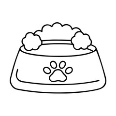 pet food bowl icon, pet food bowl line art - simple line art of pet food bowl, perfect for pet food bowl logos and icons