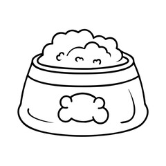 pet food bowl icon, pet food bowl line art - simple line art of pet food bowl, perfect for pet food bowl logos and icons
