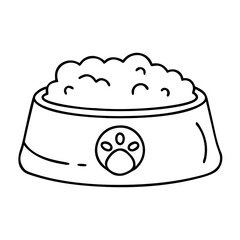 pet food bowl icon, pet food bowl line art - simple line art of pet food bowl, perfect for pet food bowl logos and icons