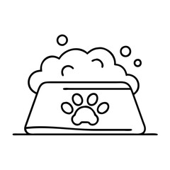 pet food bowl icon, pet food bowl line art - simple line art of pet food bowl, perfect for pet food bowl logos and icons