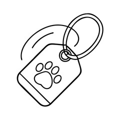 pet id tag icon, pet id tag line art - simple line art of pet id tag, perfect for pet id tag logos and icons