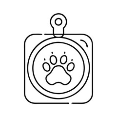pet id tag icon, pet id tag line art - simple line art of pet id tag, perfect for pet id tag logos and icons