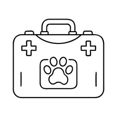 pet medical kit icon, pet medical kit line art - simple line art of pet medical kit, perfect for pet medical kit logos and icons