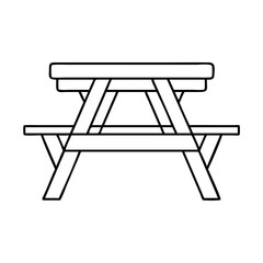 picnic table icon, picnic table line art - simple line art of picnic table, perfect for picnic table logos and icons