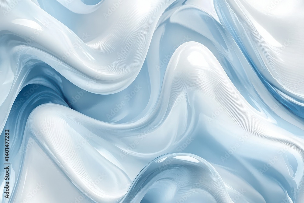 Poster abstract white and light blue swirls create a smooth and elegant background texture