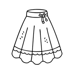 poodle skirt icon, poodle skirt line art - simple line art of poodle skirt, perfect for poodle skirt logos and icons