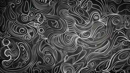 Hand-drawn doodle pattern on a blackboard